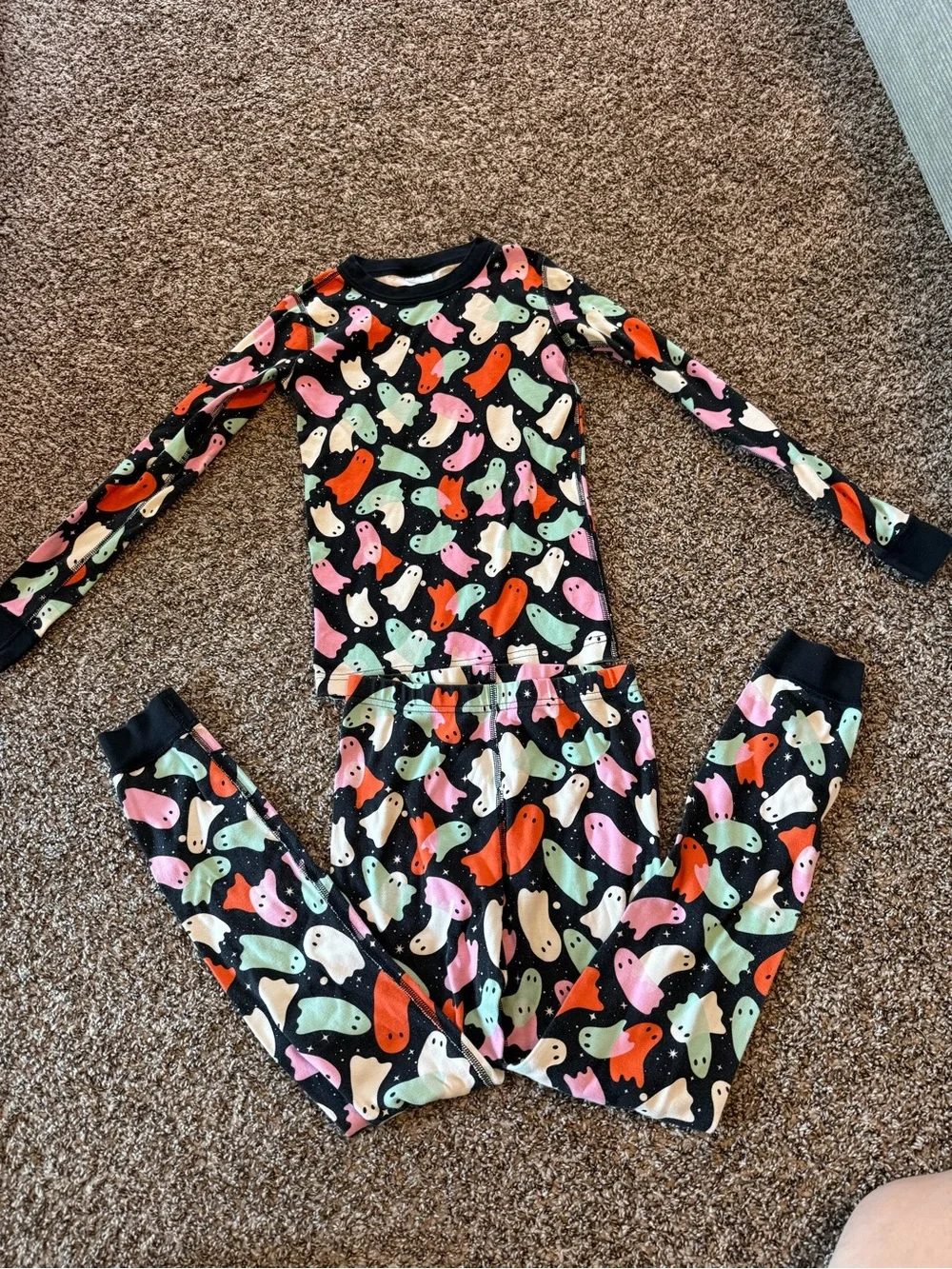 Hanna Andersson Halloween ghost organic cotton pajama set Girls 10